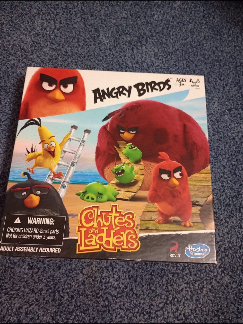Hasbro Angry Birds Chutes and Ladders Board Game - Red, Green, Yellow, Black